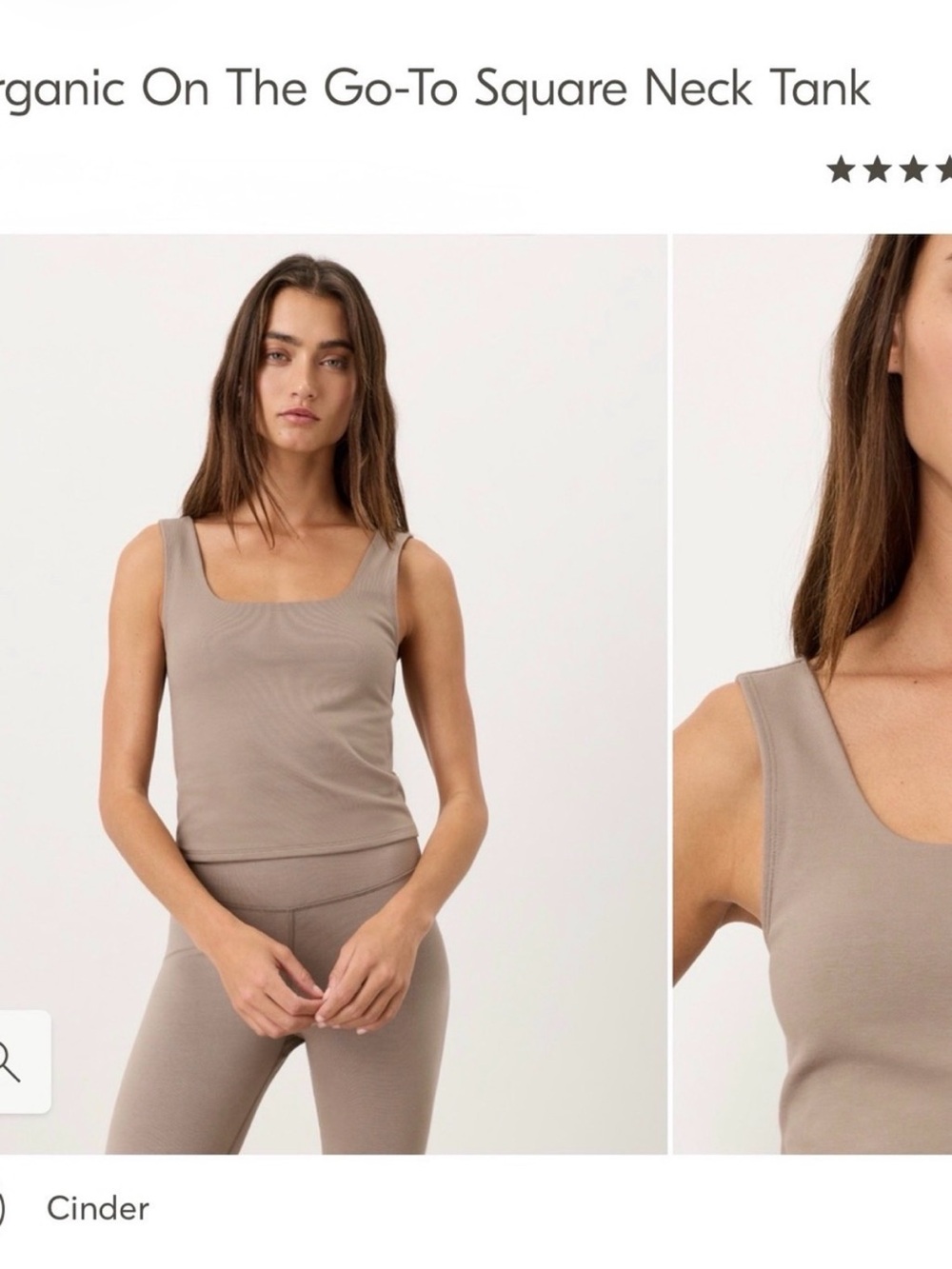 Pact on the go Organic Square Neck Tank Top - Cinder